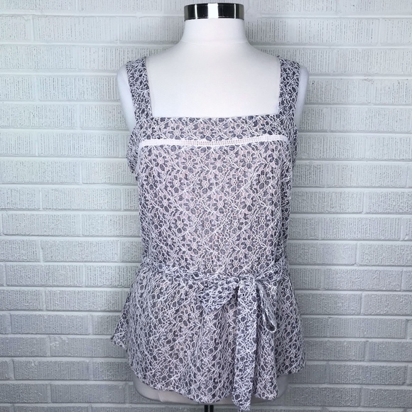 Banana Republic Tops - Banana Republic Sleeveless Lace Tank Peplum Large